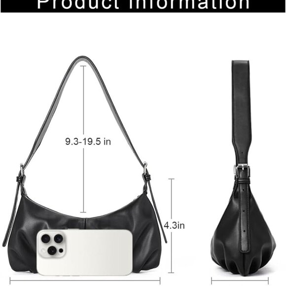 Shoulder Bag,Purses for Women Dumpling Small Hobo Bags Vegan Leather Ladies Clut - Picture 3 of 7